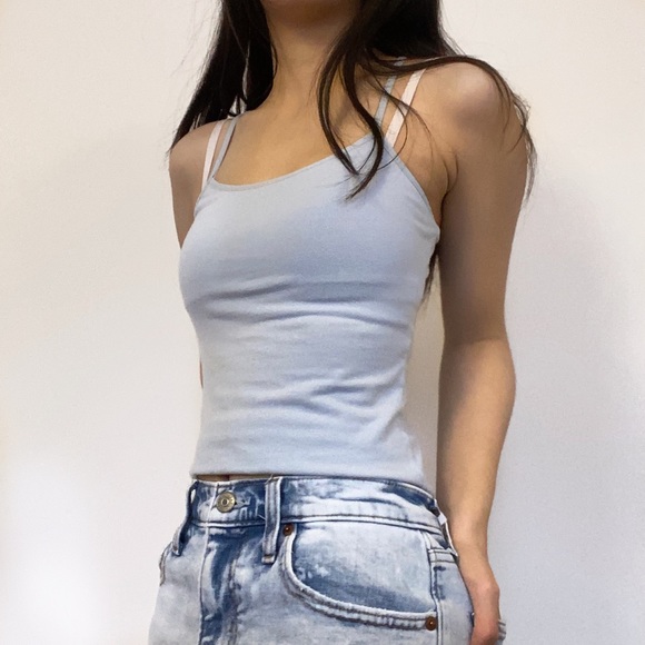 Baby Blue fitted tank top - Picture 2 of 2